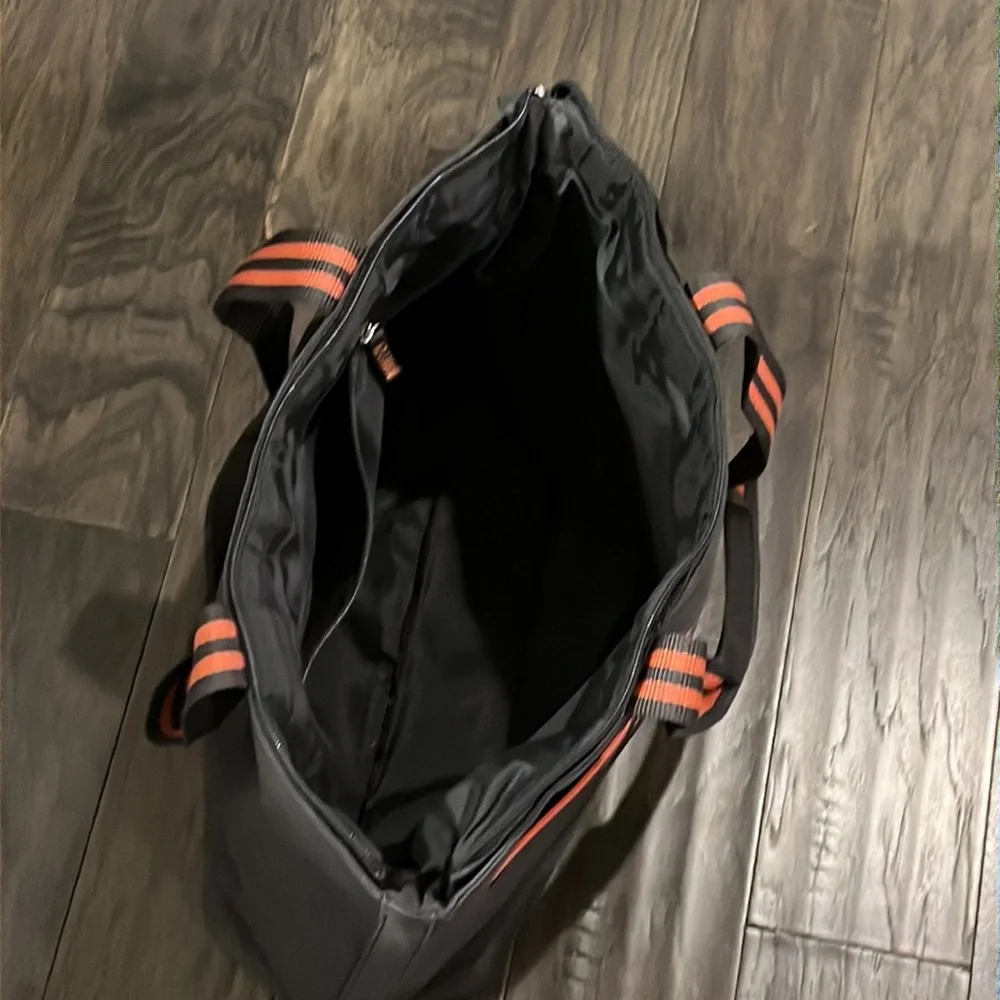 Nautica Grey Orange Canvas Tote new beach pool vacation